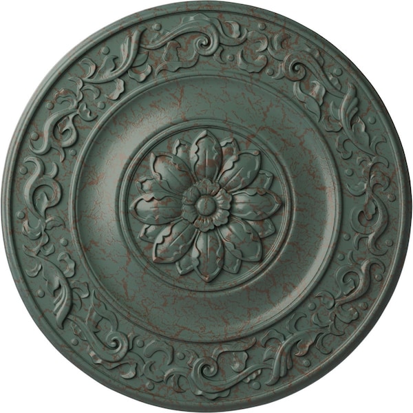 Ekena Millwork Milan Ceiling Medallion, Hand-Painted Cloud Burst Crackle, 47 5/8"OD x 2 3/4"P CM47MICBC - main